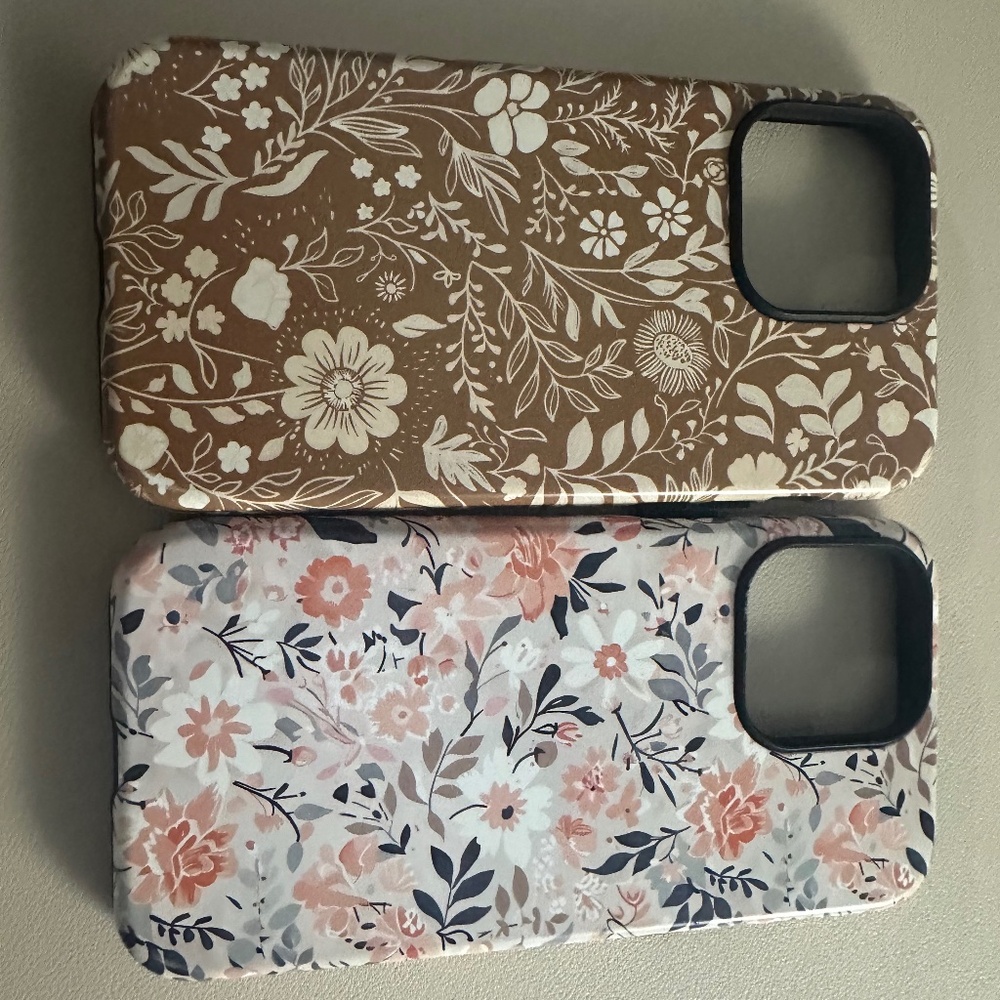 2 iPhone 14 Pro max floral cases